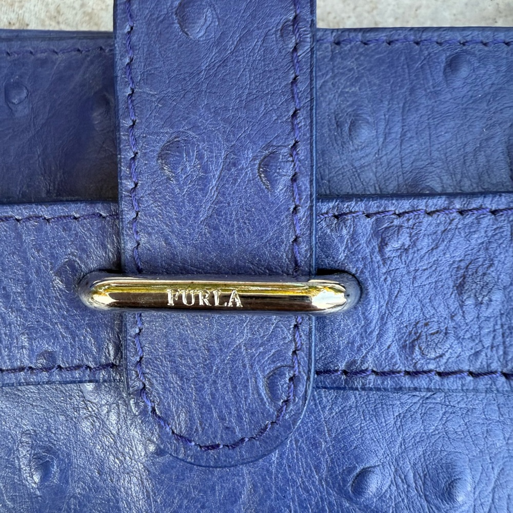 Furla Ostrich Print Leather Purse - Picture 7 of 14